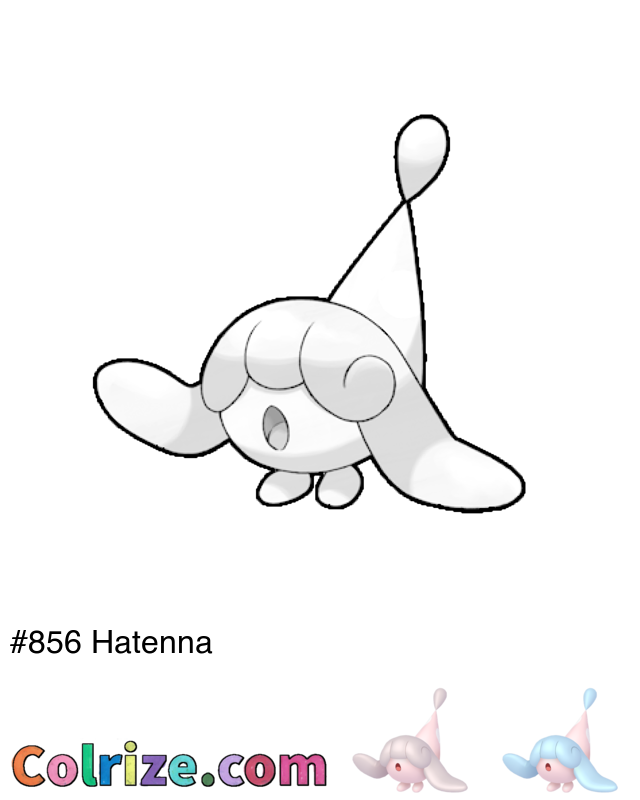 Pokemon Hatenna coloring page + Shiny Hatenna coloring page