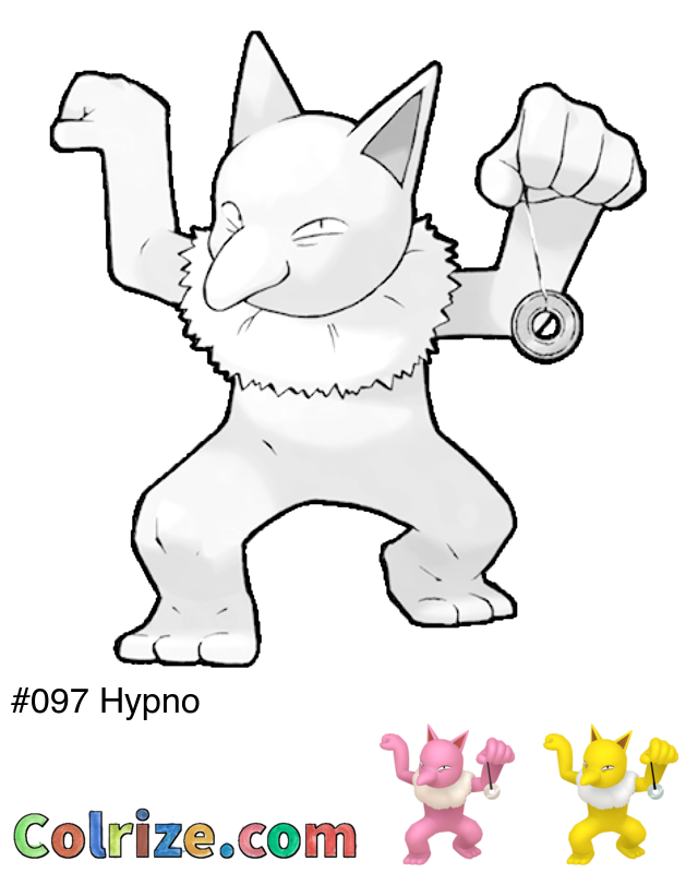 Pokemon Hypno coloring page + Shiny Hypno coloring page