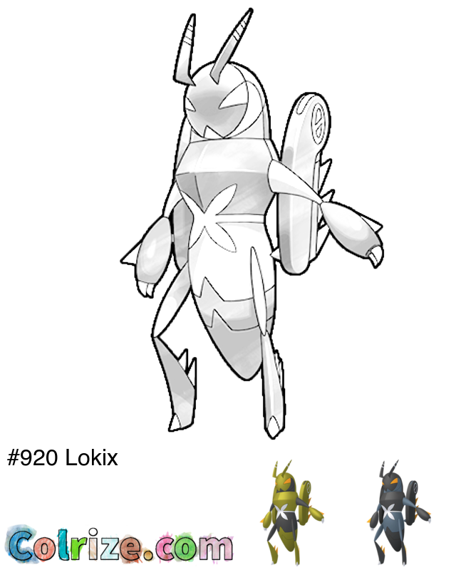 Pokemon Lokix coloring page + Shiny Lokix coloring page