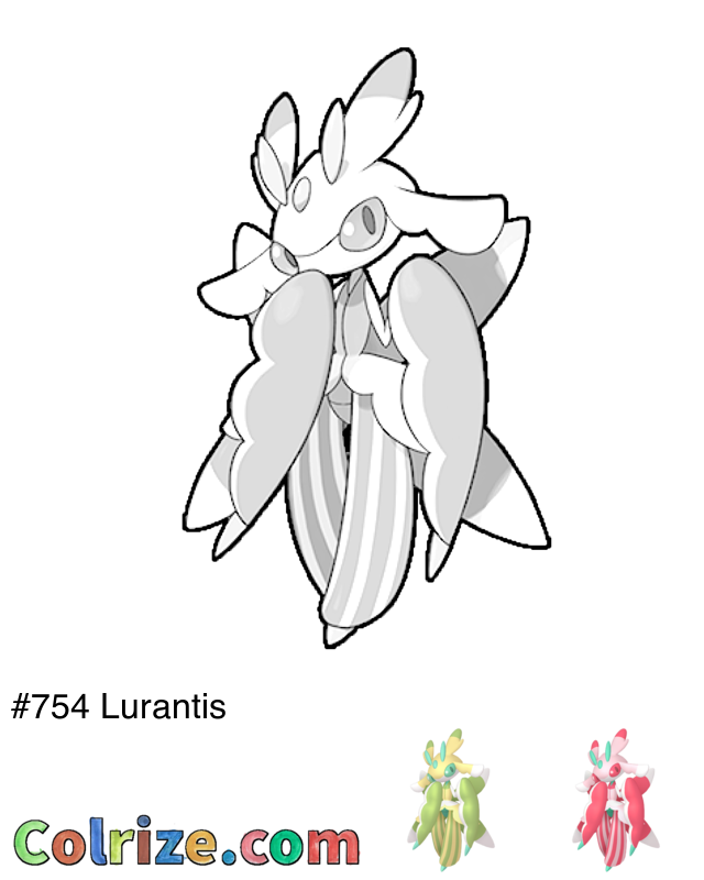Pokemon Lurantis coloring page + Shiny Lurantis coloring page
