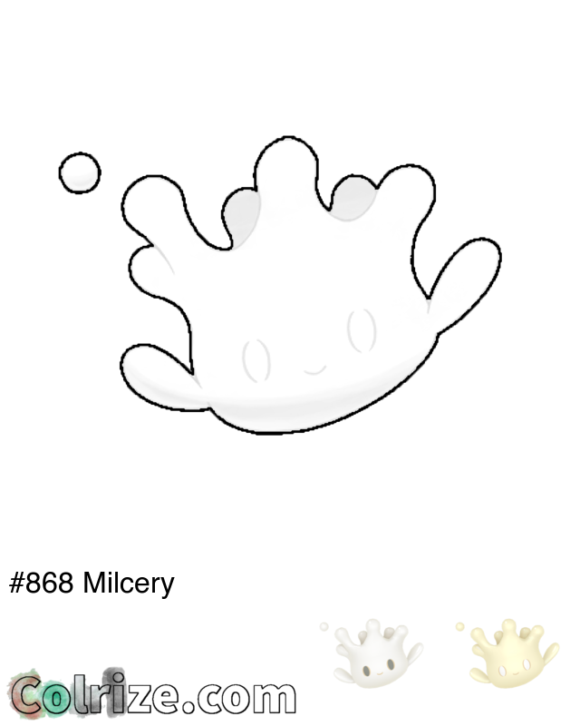 Pokemon Milcery coloring page + Shiny Milcery coloring page