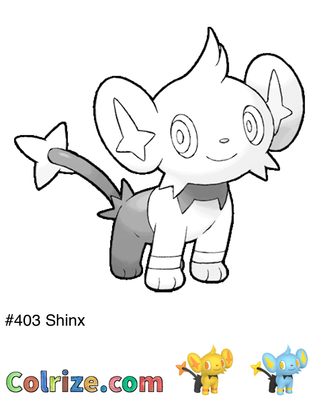 Pokemon Shinx coloring page + Shiny Shinx coloring page