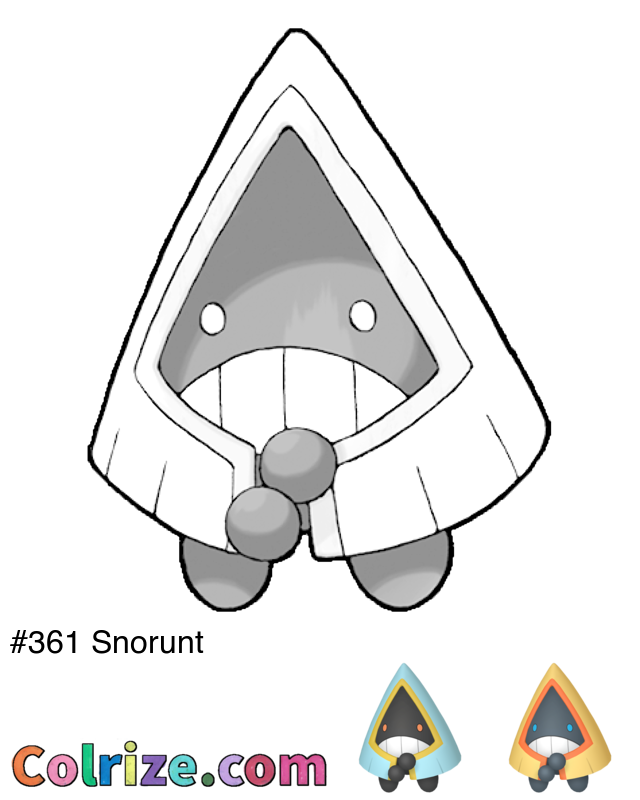Pokemon Snorunt coloring page + Shiny Snorunt coloring page