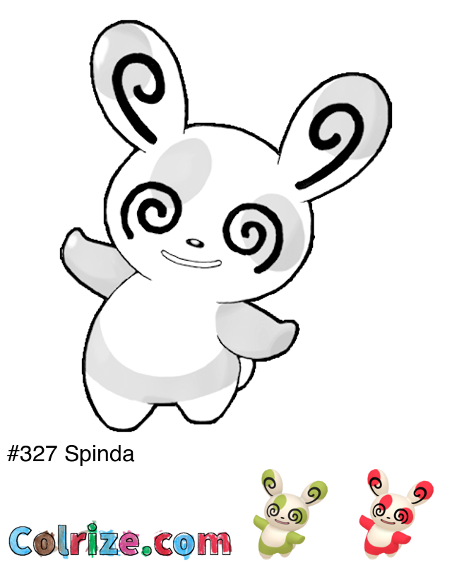 Pokemon Spinda coloring page + Shiny Spinda coloring page