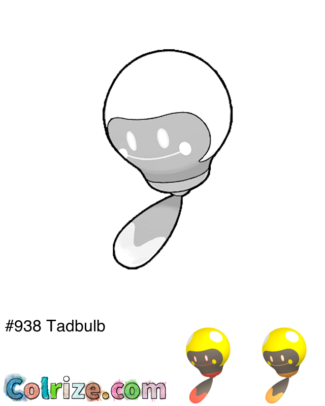 Pokemon Tadbulb coloring page + Shiny Tadbulb coloring page