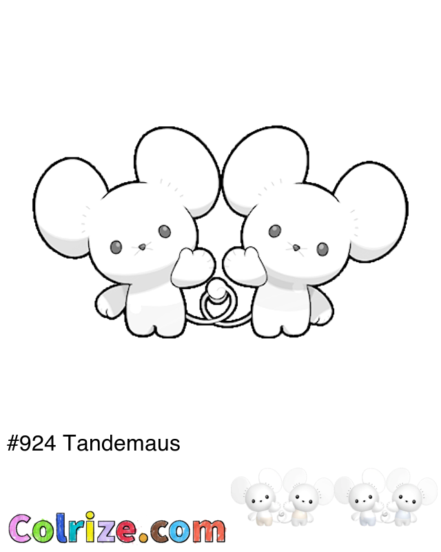 Pokemon Tandemaus coloring page + Shiny Tandemaus coloring page