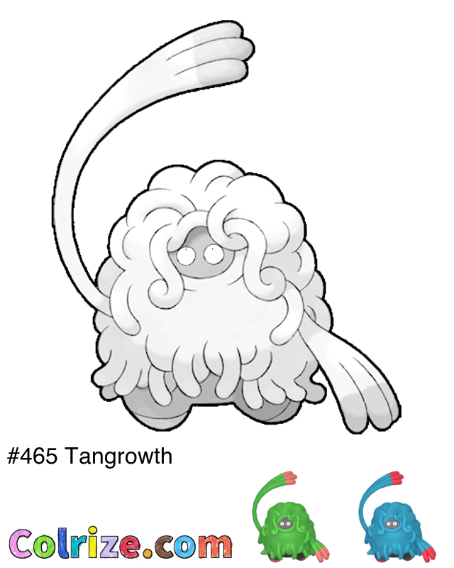 Pokemon Tangrowth coloring page + Shiny Tangrowth coloring page