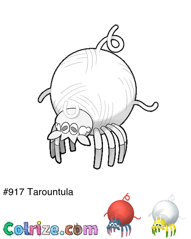 Pokemon Tarountula coloring page + Shiny Tarountula coloring page