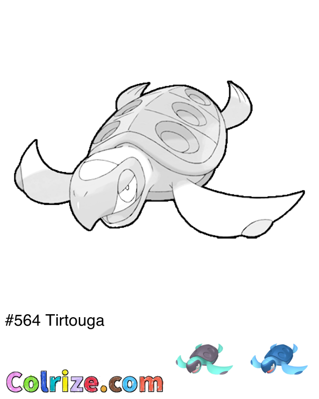 Pokemon Tirtouga coloring page + Shiny Tirtouga coloring page