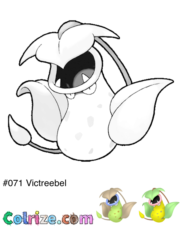 Pokemon Victreebel coloring page + Shiny Victreebel coloring page